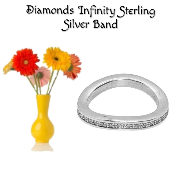 .Diamonds Infinity Sterling Silver Band - Picture 3 of 4